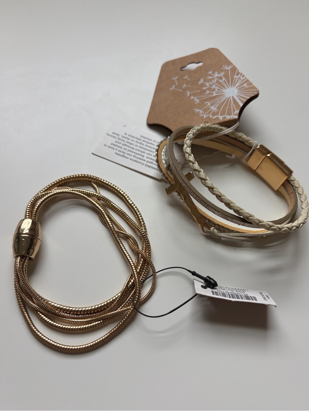 Brand New Gold and Cream Multi-Strand Bracelet Sets